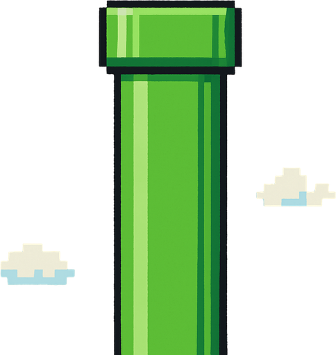 pixel art 2d flappy bird borusu.
In-Game asset.  2d.  High contrast.  No shadows