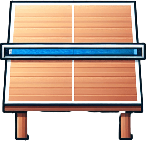 Pong table. Top view facing screen.
Single Game Texture.  In-Game asset.  2d.  Blank background.  High contrast.  No shadows