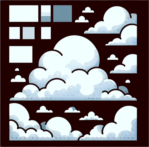 Clouds.
Single Game Texture. In-Game asset. 2d. Blank background. High contrast. No shadows.