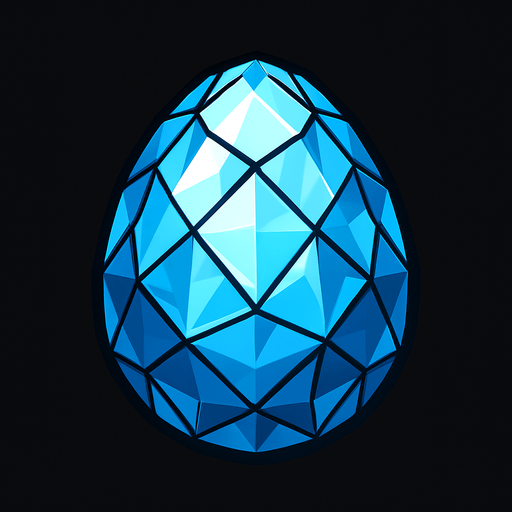 A Diamond egg.
In-Game asset.  2d.  High contrast.  No shadows