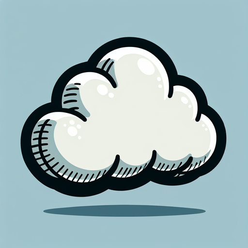 2d cartoon cloud, side view, game asset Single Game Texture. In-Game asset. 2d. Blank background. High contrast. No shadows.