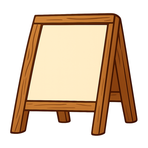 Wooden table menu. No background. Transparent background. Blank background. No shadows. 2d. In-Game asset. flat