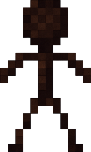 Puedes Aser una persona palito de color negra que este pixelada.
In-Game asset