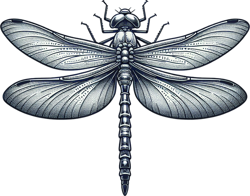 Dragonfly, small but detailed.
Single Game Texture.  In-Game asset.  2d.  Blank background.  High contrast.  No shadows