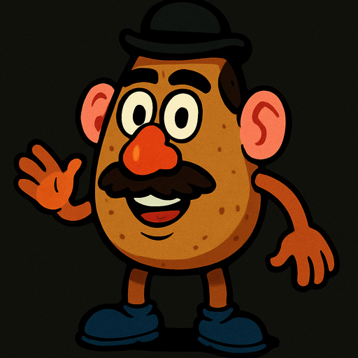 Mr patates human.
In-Game asset.  2d.  High contrast.  No shadows