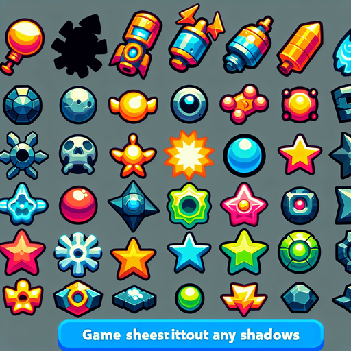 Power ups.
Single Game Texture. In-Game asset. 2d. Blank background. High contrast. No shadows.