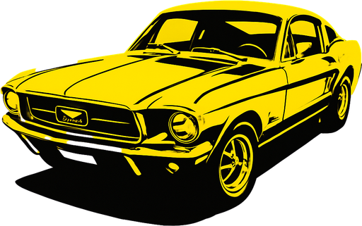 Ford mustang.
High contrast.  No shadows