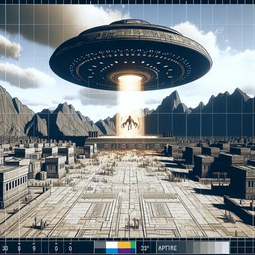 epic movie scene style big titan ufo appear on upper sky city of ancient babylonia
Single Game Texture.  In-Game asset.  2d.  Blank background.  High contrast.  No shadows