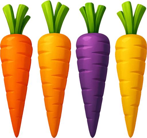 Pack of different carrot.
In-Game asset.  High contrast.  No shadows. 3D
