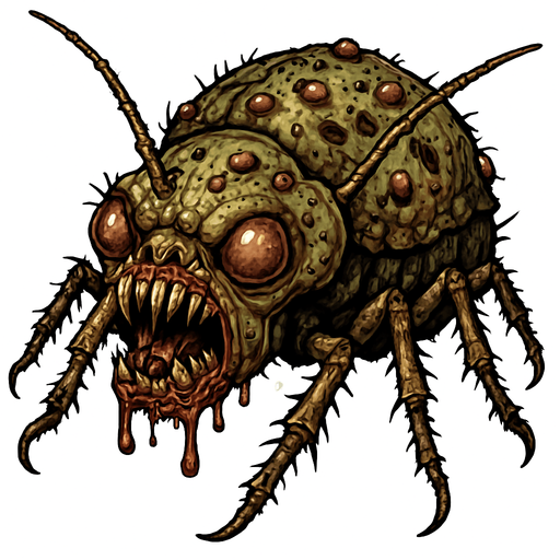 disgusting bug, realistic.
In-Game asset.  2d.  High contrast.  No shadows