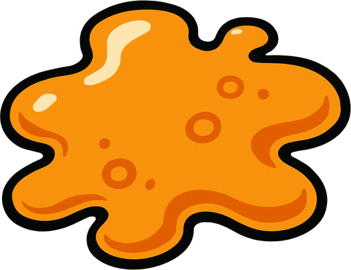 orange liquid.
In-Game asset.  2d.  High contrast.  No shadows