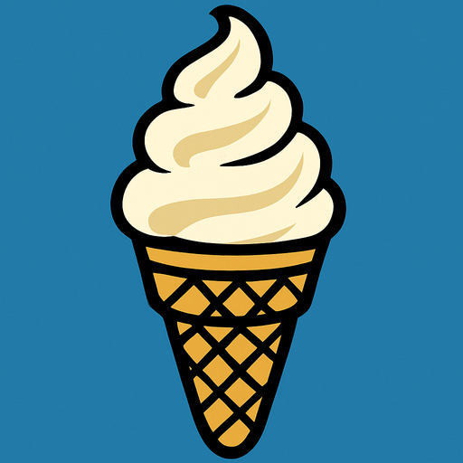 Cone de glace a la vanille.
In-Game asset.  2d.  High contrast.  No shadows