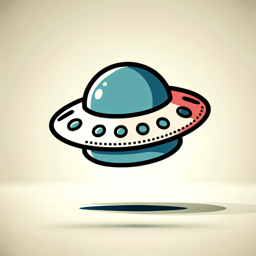 flying saucer, cartoon style.
Single Game Texture. In-Game asset. 2d. Blank background. High contrast. No shadows.
