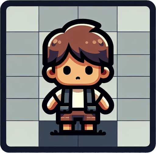 Character that means boy or girl.
Single Game Texture. In-Game asset. 2d. Blank background. High contrast. No shadows.