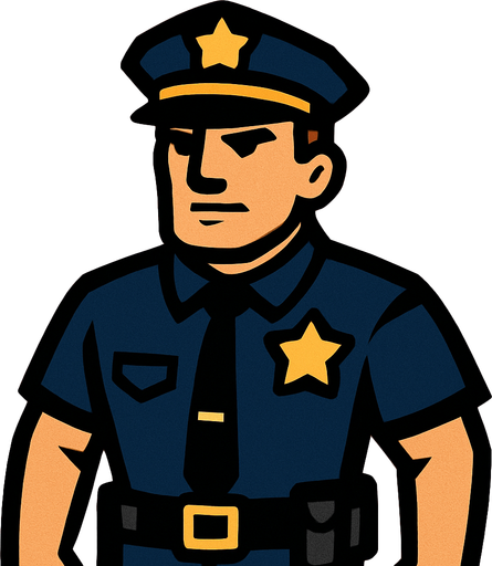 officer.
In-Game asset.  2d.  High contrast.  No shadows