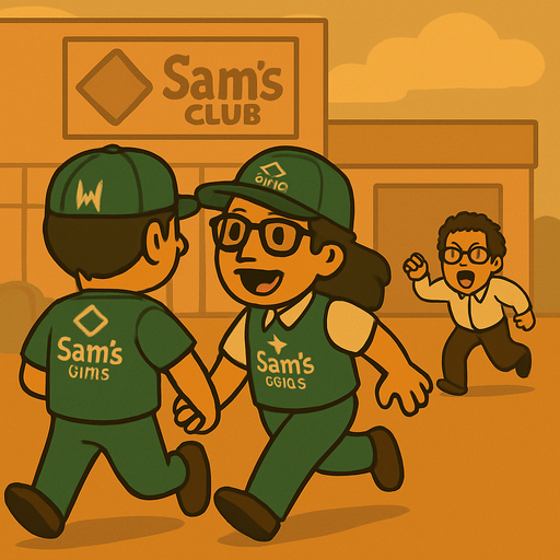 hAZ QUE EL QUE LOS SIGUE ESTE MAS LEJOS Y SE VEA ENOJADO Y GRITANDO sin cuadro de dialogo
, PERO ESTARA SUPER ATRAR EN LA PUERTA DE SAMS