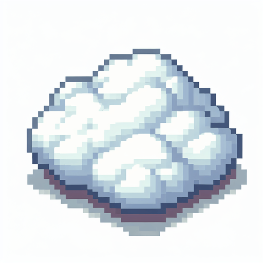 One single Fluffy cloud viewed from the top.
Single Game Sprite.  No background. No shadow