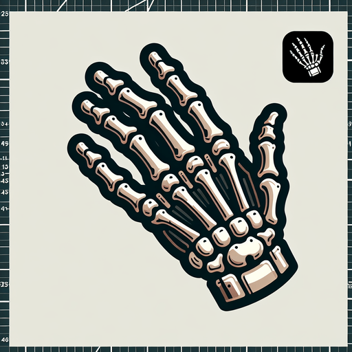stylized skeleton hand.
Single Game Texture. In-Game asset. 2d. Blank background. High contrast. No shadows.