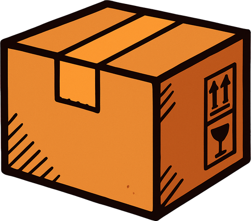 A cardboard.
In-Game asset.  2d.  High contrast.  No shadows