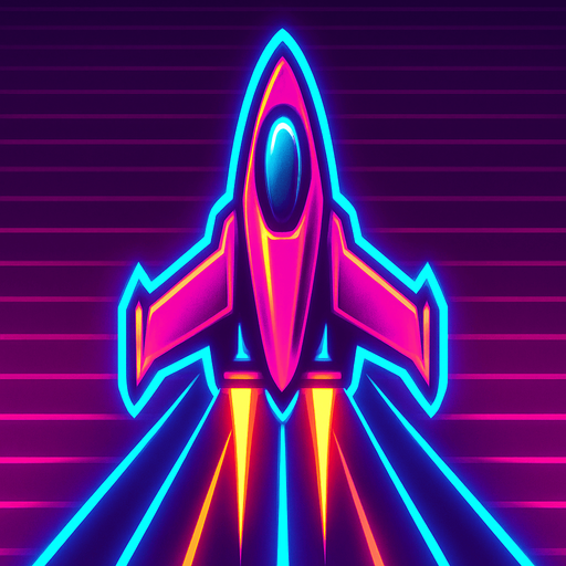 synthwave bright neon glow audiosurf or f-zero like ship
In-Game asset.  2d.  High contrast.  No shadows. facing upright vertical