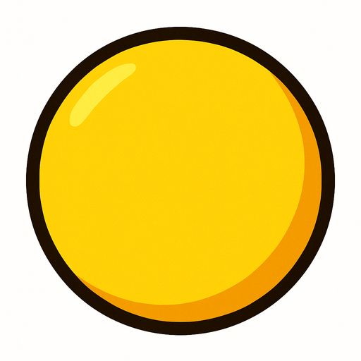 Sarı 2d top.
In-Game asset.  2d.  High contrast.  No shadows