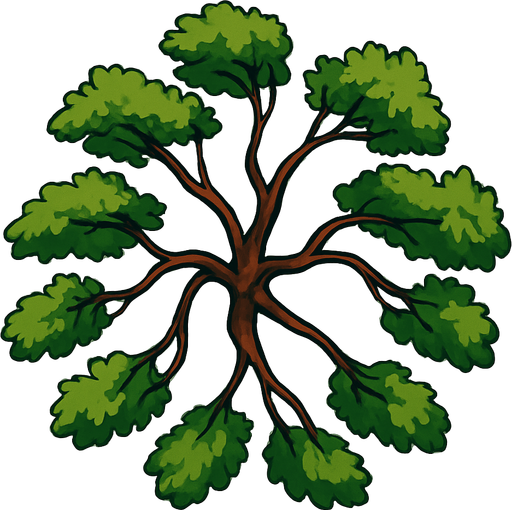 tree Sway Branch top view.
In-Game asset.  2d.  High contrast.  No shadows
