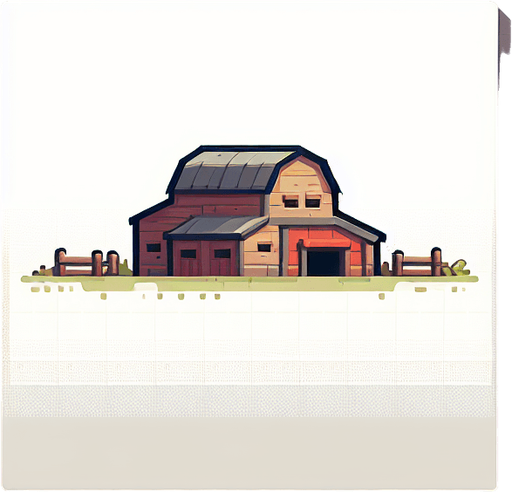 Ферма.
Single Game Texture. In-Game asset. 2d. Blank background. High contrast. No shadows.