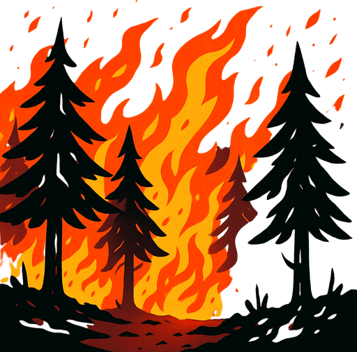 Un bosque quemándose D:.
In-Game asset.  2d.  High contrast.  No shadows