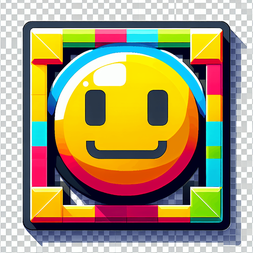 Simple flat icon, 200x200pixels, one bright color smiley with border. No shadows, top down view, transparent background.
Single Game Texture. In-Game asset. 2d. Blank background. High contrast. No shadows.