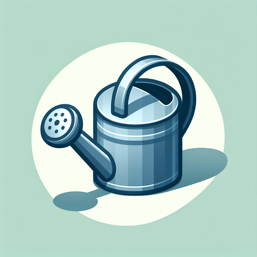 Watering can.
Single Game Texture.  In-Game asset.  2d.  Blank background.  High contrast.  No shadows