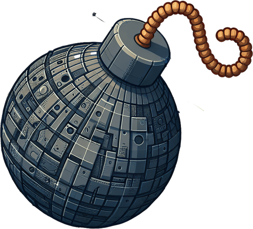 bomb Single Game Texture. In-Game asset. 2d. No shadows. flat. detailed