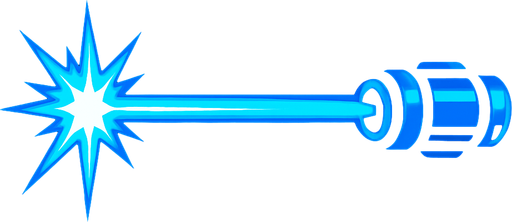 Láser azul.
In-Game asset.  2d.  High contrast.  No shadows