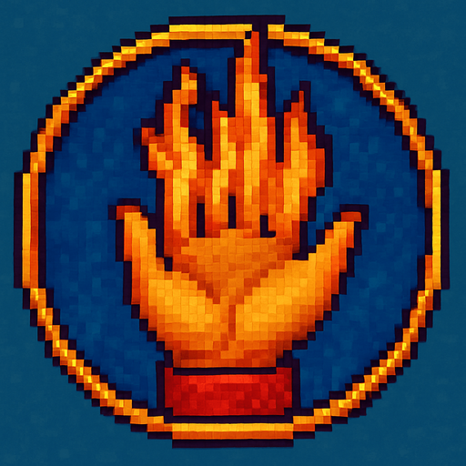 A hand with its fingers symbolizing fire