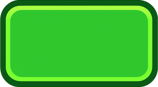 green rectangle-shaped pressable button.
In-Game asset.  2d.  High contrast.  No shadows