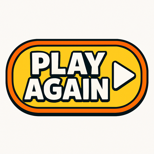 a "play again" button.
In-Game asset.  2d.  High contrast.  No shadows