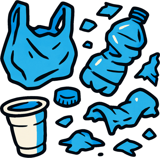Plástico basura.
In-Game asset.  2d.  High contrast.  No shadows