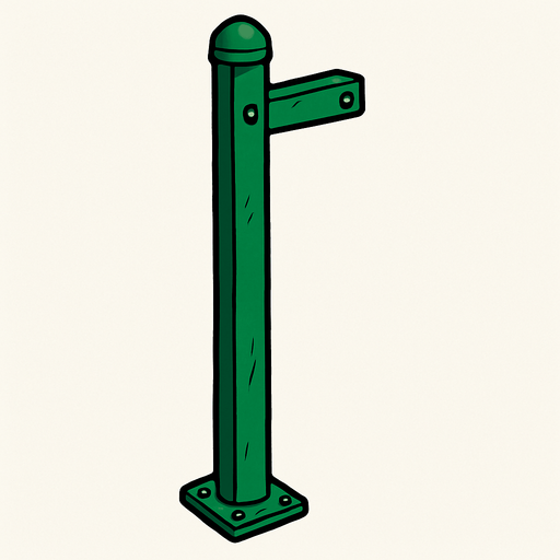Yeşil Direk.
In-Game asset.  2d.  High contrast.  No shadows