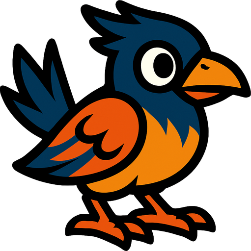 bird no background.
In-Game asset.  2d.  High contrast.  No shadows