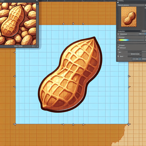 A delicious peanut..
Single Game Texture. In-Game asset. 2d. Blank background. High contrast. No shadows.