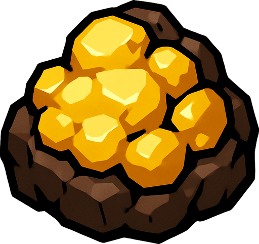 Altın Cevheri - Yazısız.
In-Game asset.  2d.  High contrast.  No shadows