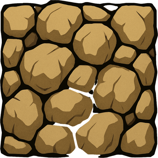 Muro de piedras tipo cueva.
In-Game asset.  2d.  High contrast.  No shadows