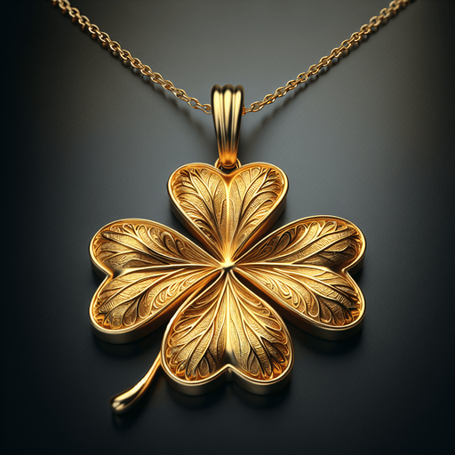 Golden shamrock pendant.
High contrast