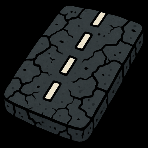 asvalt.
In-Game asset.  2d.  High contrast.  No shadows