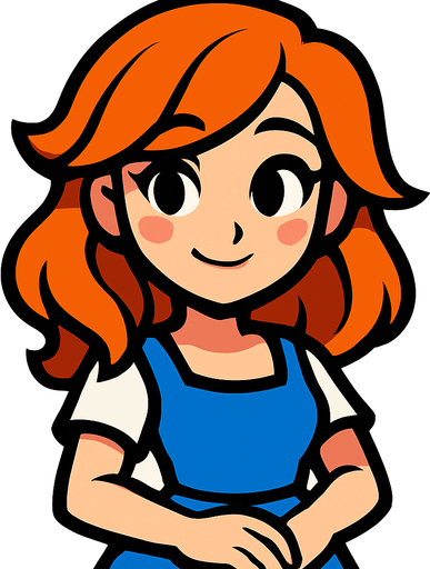 so cute woman.
In-Game asset.  2d.  High contrast.  No shadows
