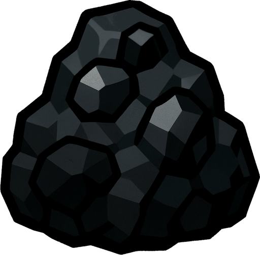 Coal ore.
In-Game asset.  2d.  High contrast.  No shadows