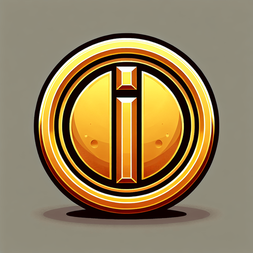 Gold coin write I on center of the coin.
Single Game Texture. In-Game asset. 2d. Blank background. High contrast. No shadows.