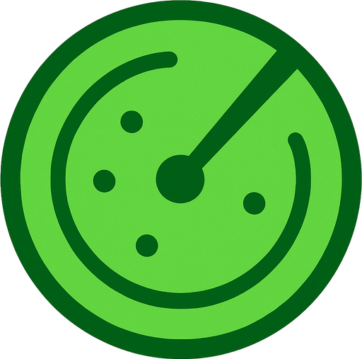 only green circle radar area.
In-Game asset.  2d.  High contrast.  No shadows