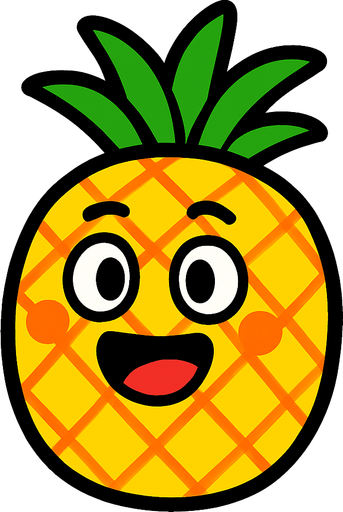 piña animada.
In-Game asset.  2d.  High contrast.  No shadows