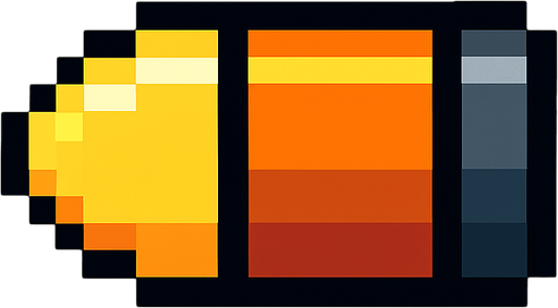 Una solo bala pixelar.
In-Game asset.  2d.  High contrast.  No shadows