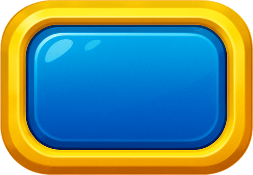 I want a button box with rounded corners and a colorful design using blue, yellow, and white colors.  
In-Game asset.  
There should be no text inside the button.